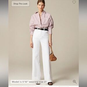 JCrew white denim Trouser jeans, White Wide-Leg, 27
